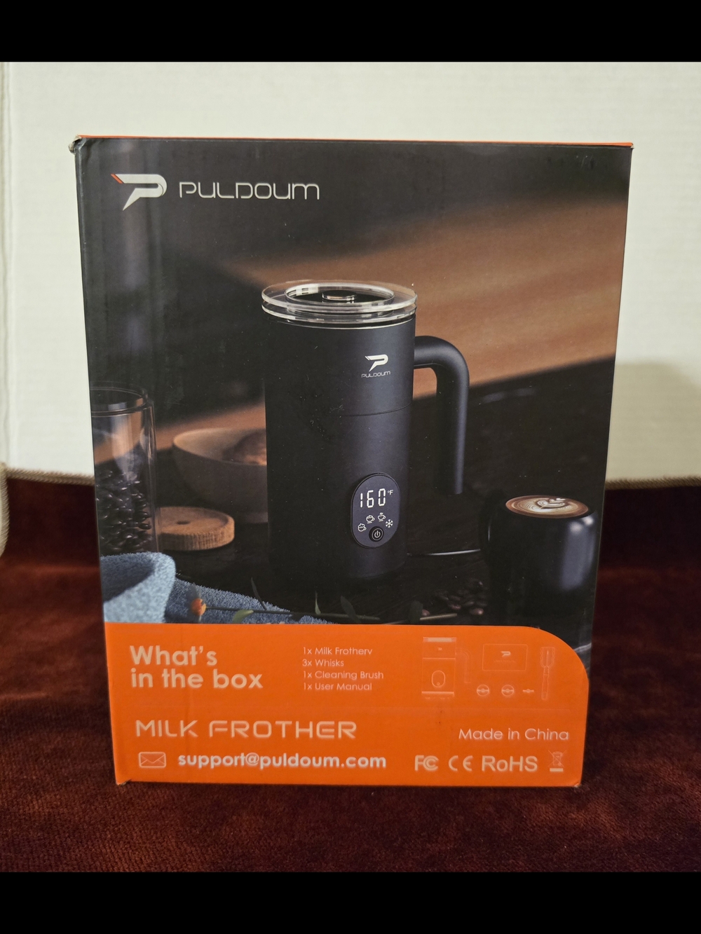 Puldoum 4-in-1 Electric Milk Frother & Steamer | 350ml Open Box Unused